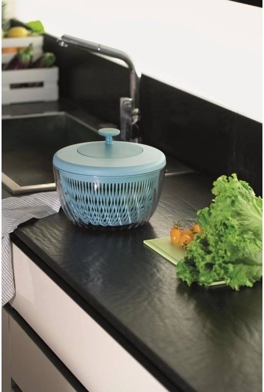 Guzzini Odstředivka na salát Spin&Store s víkem 26 cm modrá