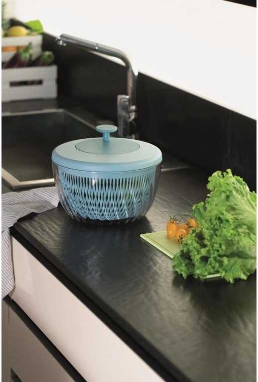 Guzzini Odstředivka na salát Spin&Store s víkem 26 cm modrá
