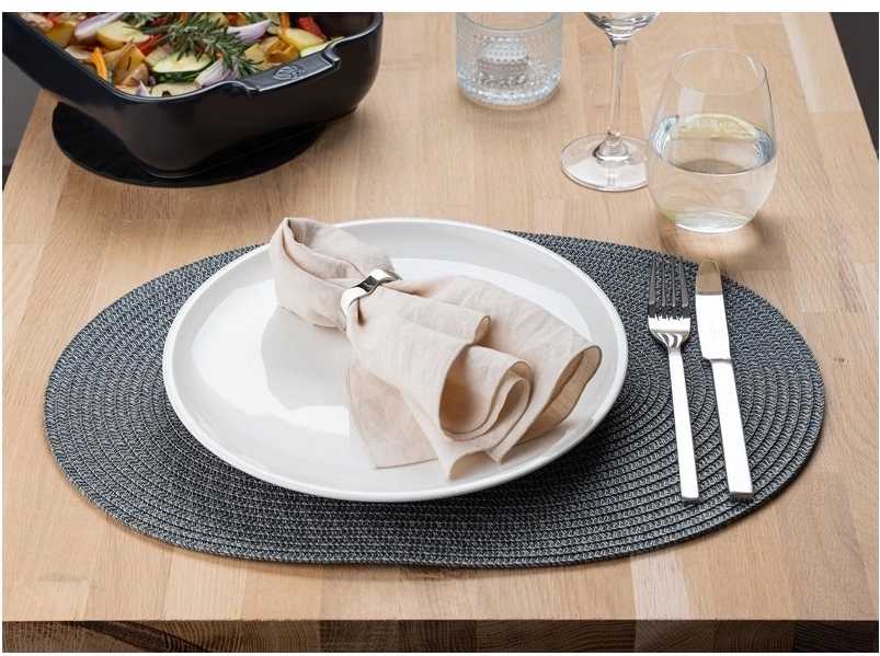 Continenta Prostírání oválné 45x31 cm tmavě šedé