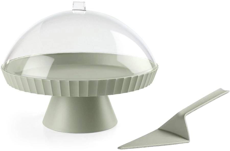 BlimPlus Podnos na dort s poklopem a lopatkou Agora Medium Forest