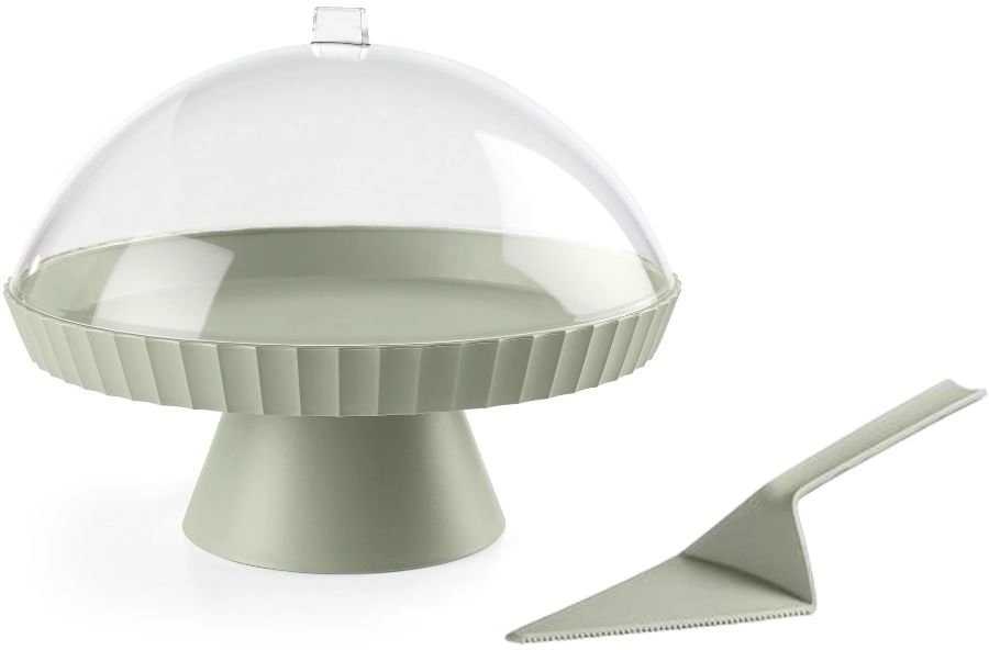 BlimPlus Podnos na dort s poklopem a lopatkou Agora Medium Forest