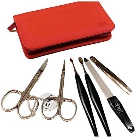 Alpen Manikúrní sada Nickel kožená 6 ks červená