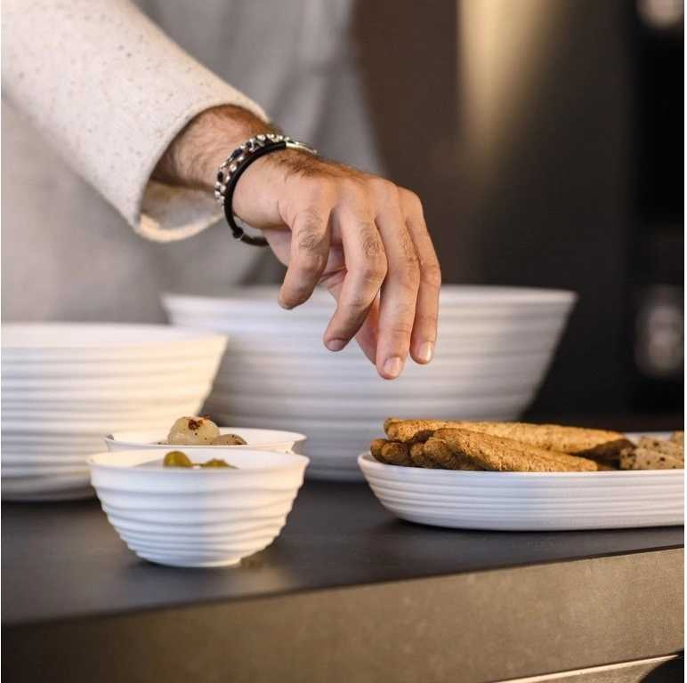 Guzzini Servírovací miska TIERRA S bílá