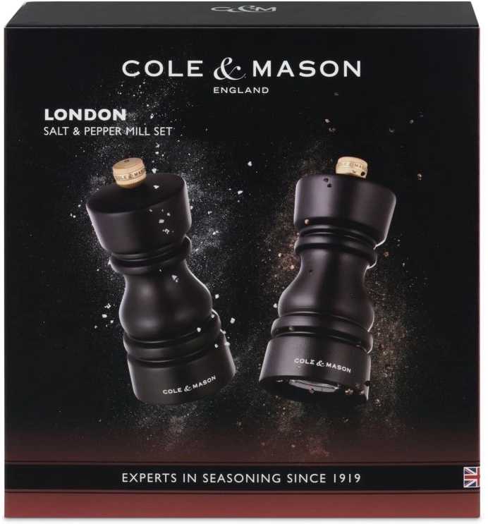 Cole & Mason Sada mlýnků na sůl a pepř London Chocolate Wood 13 cm