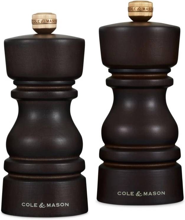 Cole & Mason Sada mlýnků na sůl a pepř London Chocolate Wood 13 cm