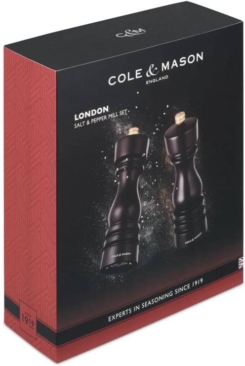 Cole & Mason Sada mlýnků na sůl a pepř London Chocolate Wood 18 cm
