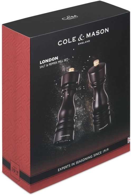 Cole & Mason Sada mlýnků na sůl a pepř London Chocolate Wood 18 cm