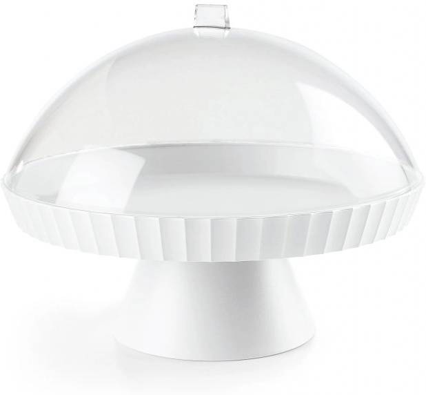 BlimPlus Podnos na dort s poklopem a lopatkou Agora Arctic White