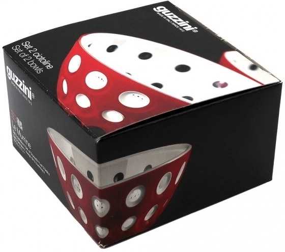 Guzzini Sada 2 misek Le Murrine 12 cm červená, bílá, průhledná