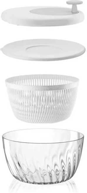 Guzzini Odstředivka na salát Spin&Store s víkem 26 cm bílá