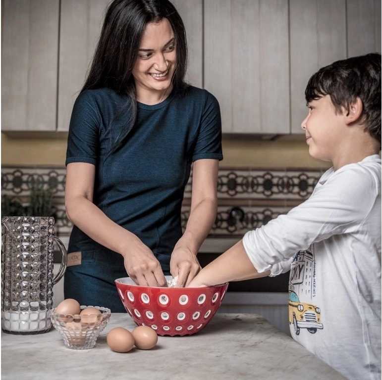 Guzzini Mísa Le Murrine 25 cm červená, bílá, průhledná