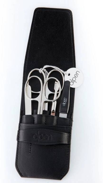 Alpen Manikúrní sada Nickel kožená 5 ks černá