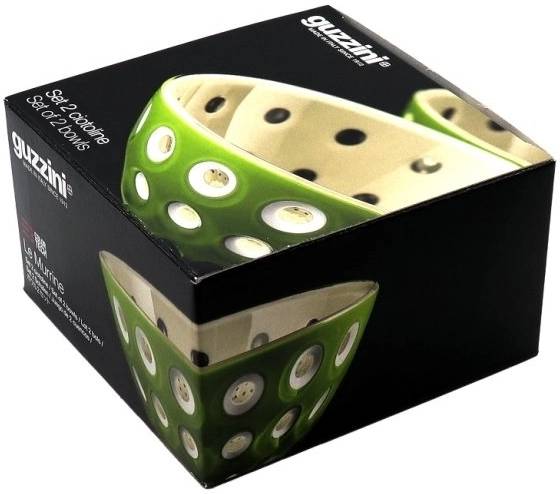 Guzzini Sada 2 misek Le Murrine 12 cm písková, bílá, mechově zelená