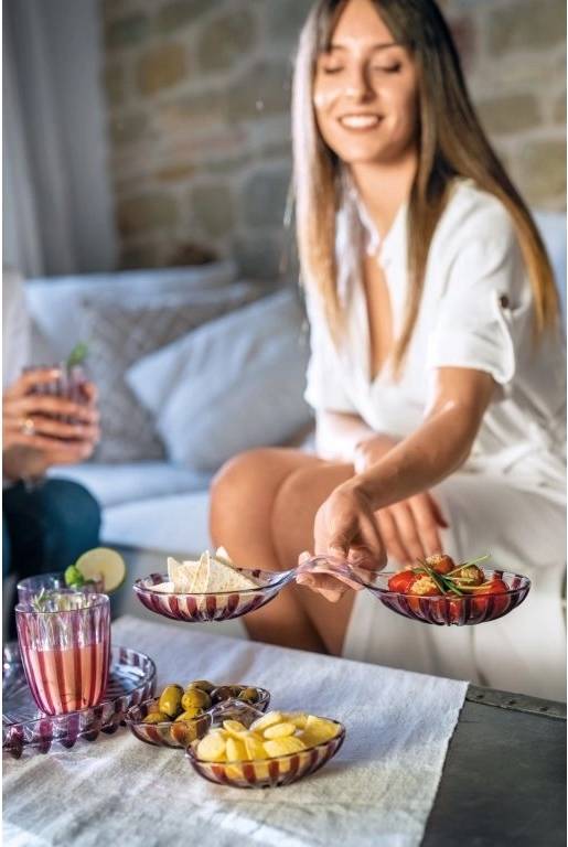 Guzzini Sada dvou propletených misek Dolce Vita Amethyst