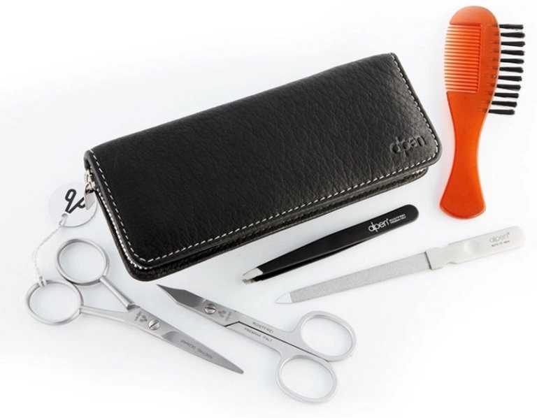 Alpen Sada na manikúru a úpravu vousů Inox kožená