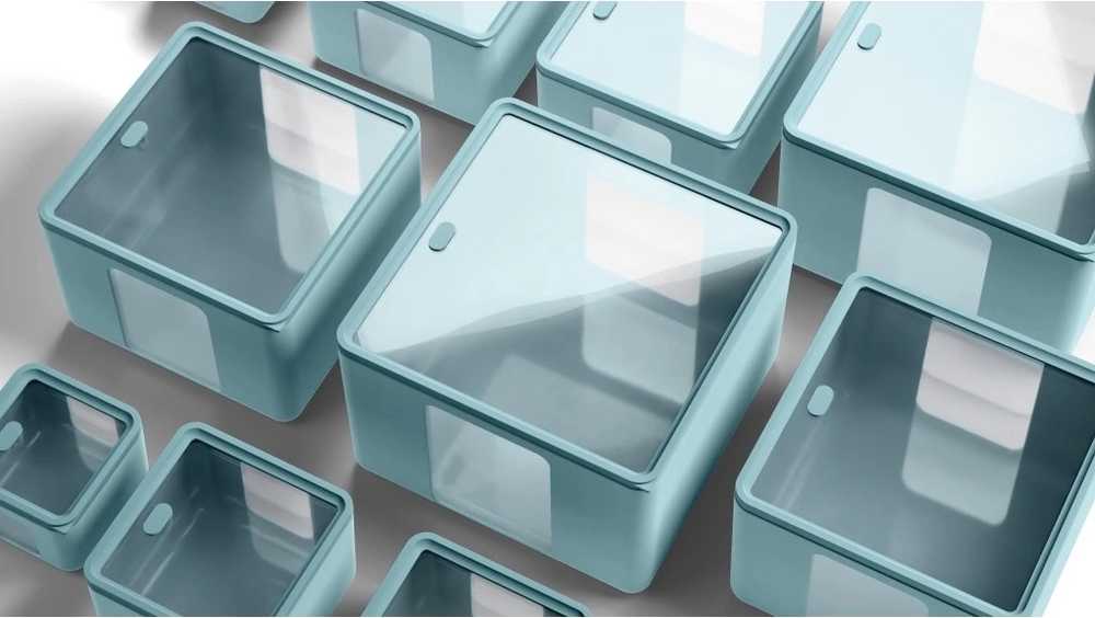 BlimPlus Sada 3 krabiček na jídlo PEEK BOX QUADRO Teal