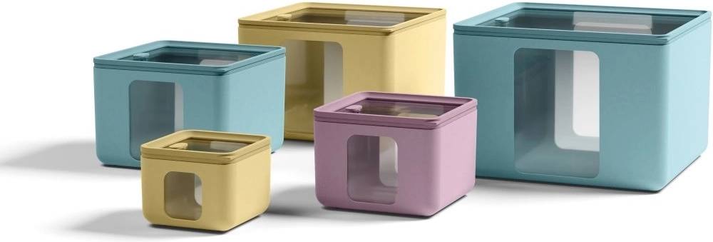 BlimPlus Sada 3 krabiček na jídlo PEEK BOX QUADRO Teal