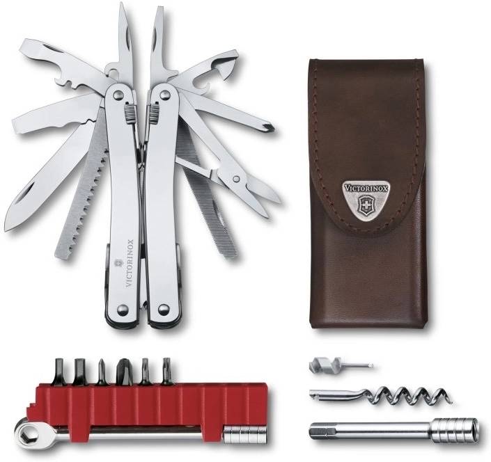 Victorinox Kleště Swiss Tool Spirit X Plus Ratchet v koženém pouzdře