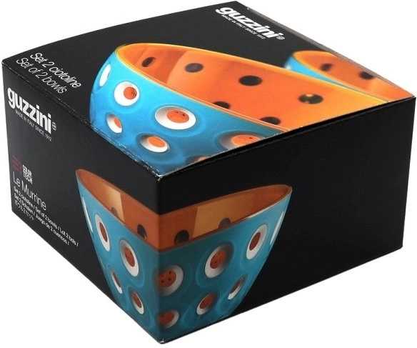 Guzzini Sada 2 misek Le Murrine 12 cm oranžová, modrá, bílá