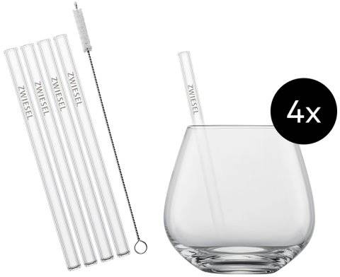 Zwiesel Glas Sada 4 sklenic BASIC BAR s brčky