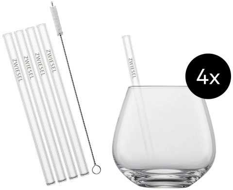 Zwiesel Glas Sada 4 sklenic BASIC BAR s brčky