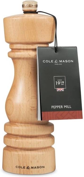 Cole & Mason Mlýnek na sůl London Precision+ přírodní buk 18 cm