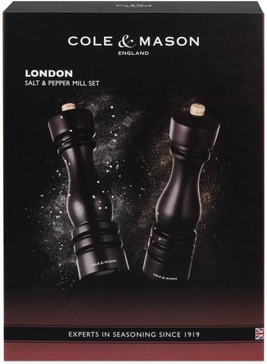 Cole & Mason Sada mlýnků na sůl a pepř London Chocolate Wood 22 cm