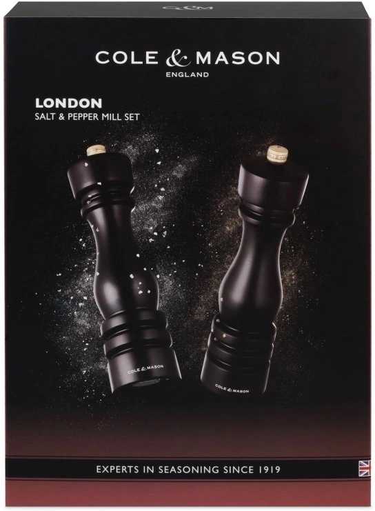 Cole & Mason Sada mlýnků na sůl a pepř London Chocolate Wood 22 cm