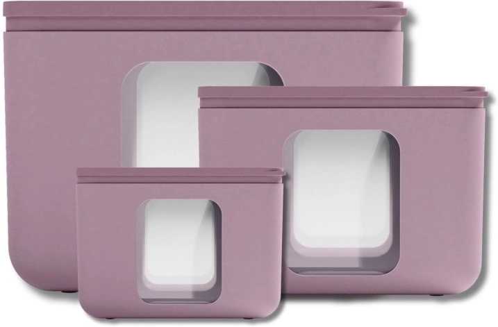 BlimPlus Sada 3 krabiček na jídlo PEEK BOX QUADRO Mauve