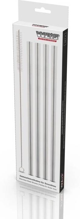 Weis Sada 4 nerezových brček s kartáčkem na čištění