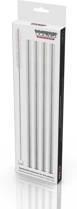 Weis Sada 4 nerezových brček s kartáčkem na čištění