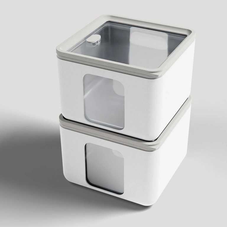 BlimPlus Sada 3 krabiček na jídlo PEEK BOX QUADRO Arctic White