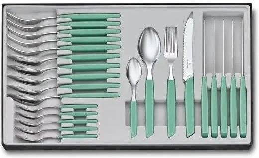 Victorinox Sada příborů Swiss Modern 24 ks zelená