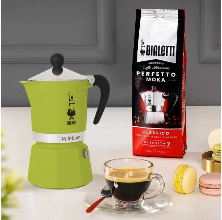 Bialetti Moka kávovar Rainbow na 3 šálky zelená