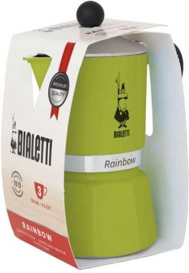 Bialetti Moka kávovar Rainbow na 3 šálky zelená