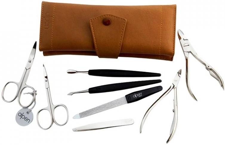 Alpen Manikúrní sada rolovací kožená 8 ks Tabbaco