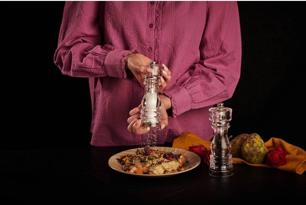 Cole & Mason Sada mlýnků na sůl a pepř London Acrylic Precision+ 18 cm