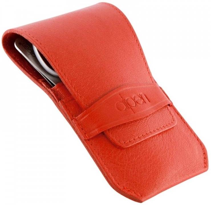 Alpen Manikúrní sada Nickel kožená 5 ks červená