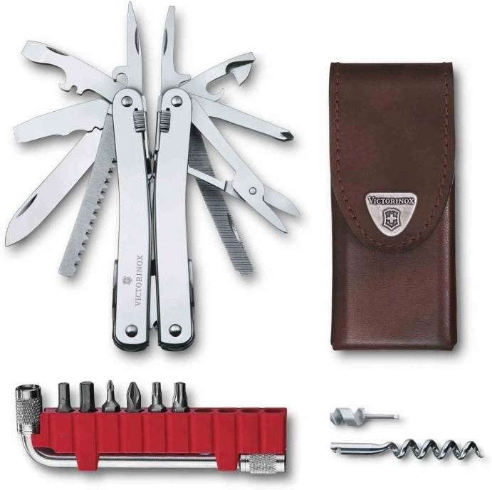 Victorinox Kleště SwissTool Spirit X Plus s ráčnou v koženém pouzdře