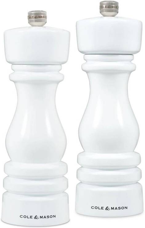 Cole & Mason Sada mlýnků na sůl a pepř London White Gloss 18 cm