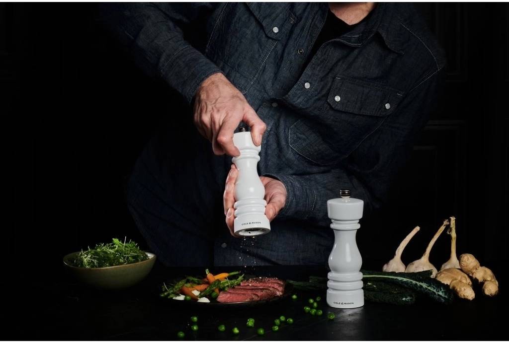 Cole & Mason Sada mlýnků na sůl a pepř London White Gloss 18 cm