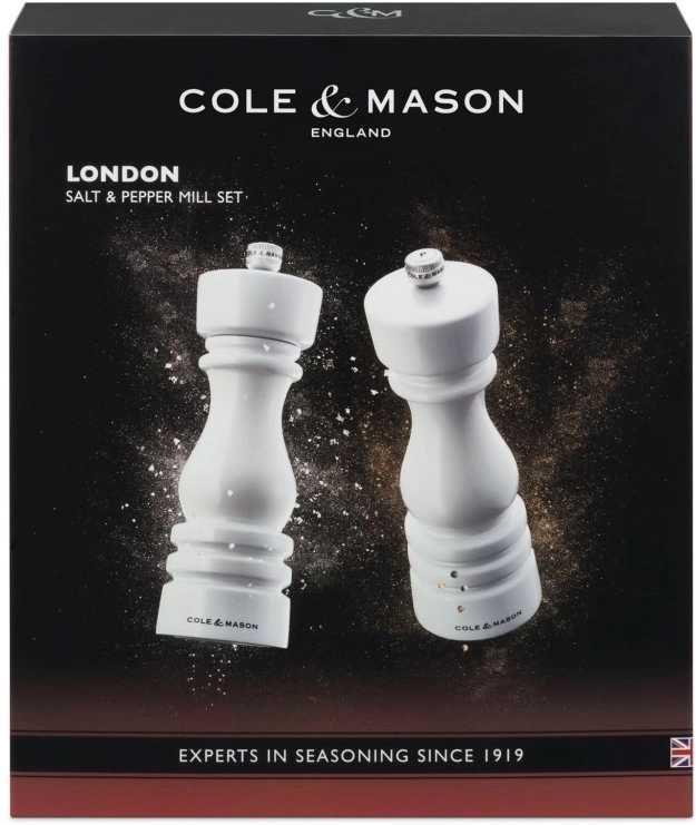 Cole & Mason Sada mlýnků na sůl a pepř London White Gloss 18 cm