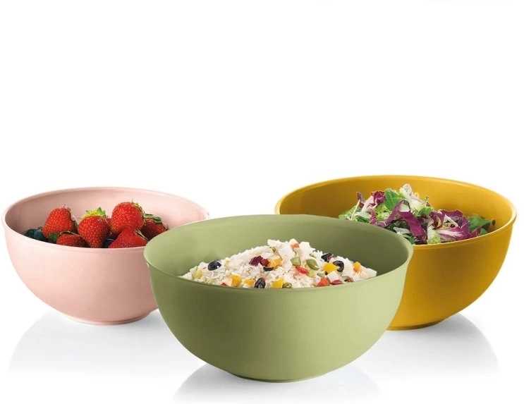 Guzzini Sada 3 kulatých misek Everywhere Bio s víkem 3 barvy 3 velikosti