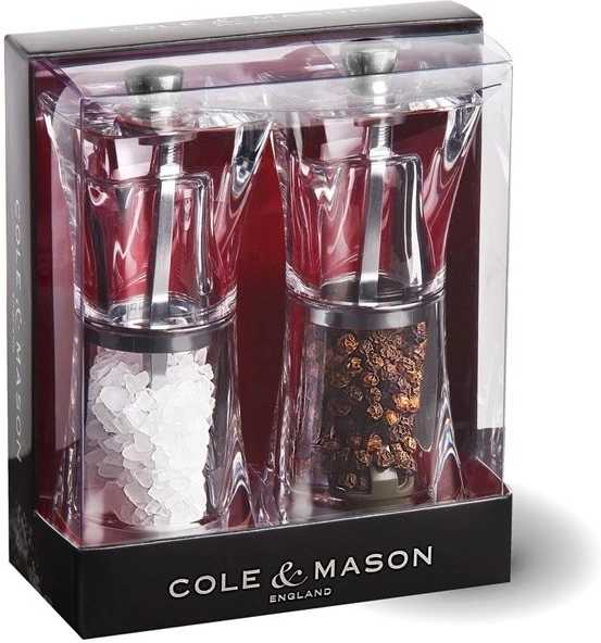 Cole & Mason Sada mlýnků na pepř a sůl Crystal