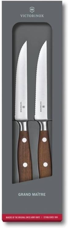 Victorinox Sada 2 ks steakových nožů Grand Maître Wood vlnkované ostří 12 cm