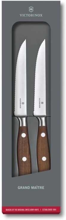 Victorinox Sada 2 ks steakových nožů Grand Maître Wood vlnkované ostří 12 cm