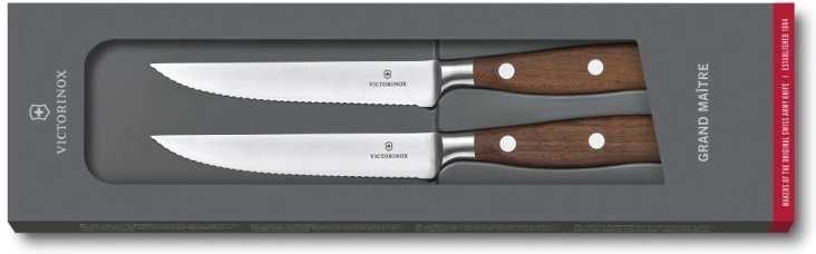 Victorinox Sada 2 ks steakových nožů Grand Maître Wood vlnkované ostří 12 cm