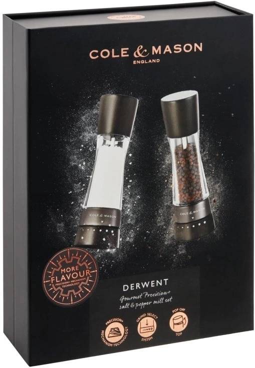 Cole & Mason Sada mlýnků na sůl a pepř Derwent Black Wood