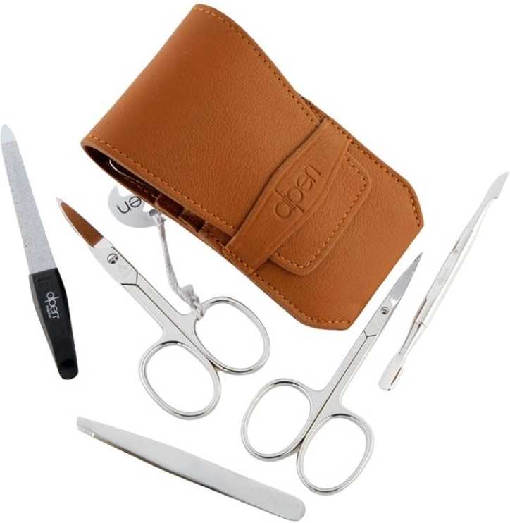 Alpen Manikúrní sada Nickel kožená 5 ks Tabacco
