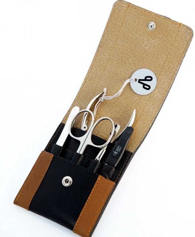 Alpen Manikúrní sada kožená se zapínáním na druk